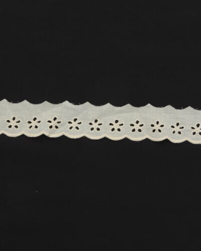 Feston, cremefarvet m. blomst - 50 mm