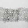 Sort tyl m. offwhite blomster - 25 cm