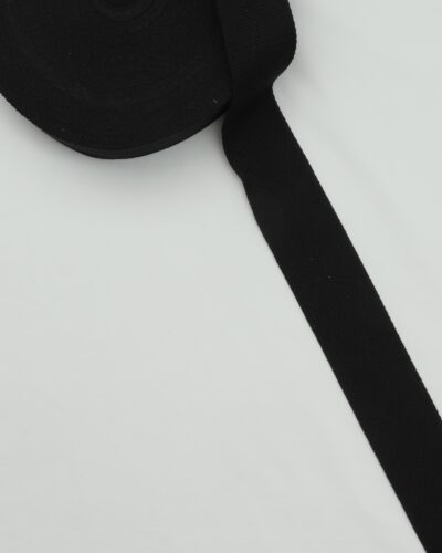 Sort, bomuld - Gjordbånd 50 mm