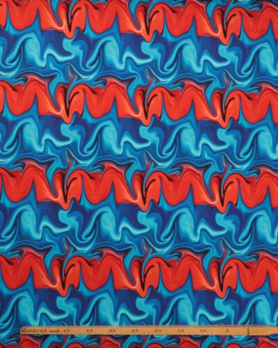 Mønster i blå og rød - Jersey 6 Mønster i blå og rød - Jersey