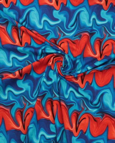 Mønster i blå og rød - Jersey 7 Mønster i blå og rød - Jersey