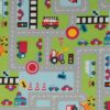 Bilbane med lysegrøn og lyseblå - Bomuld 1 Bilbane med lysegrøn og lyseblå - Bomuld