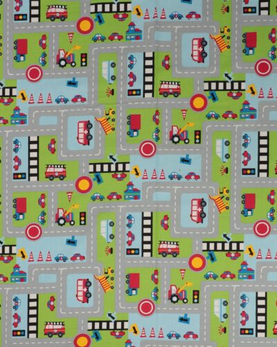 Bilbane med lysegrøn og lyseblå - Bomuld 7 Bilbane med lysegrøn og lyseblå - Bomuld