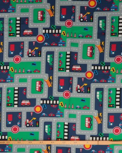 Alternative view of Bilbane med mørkegrøn og mørkeblå - Bomuld