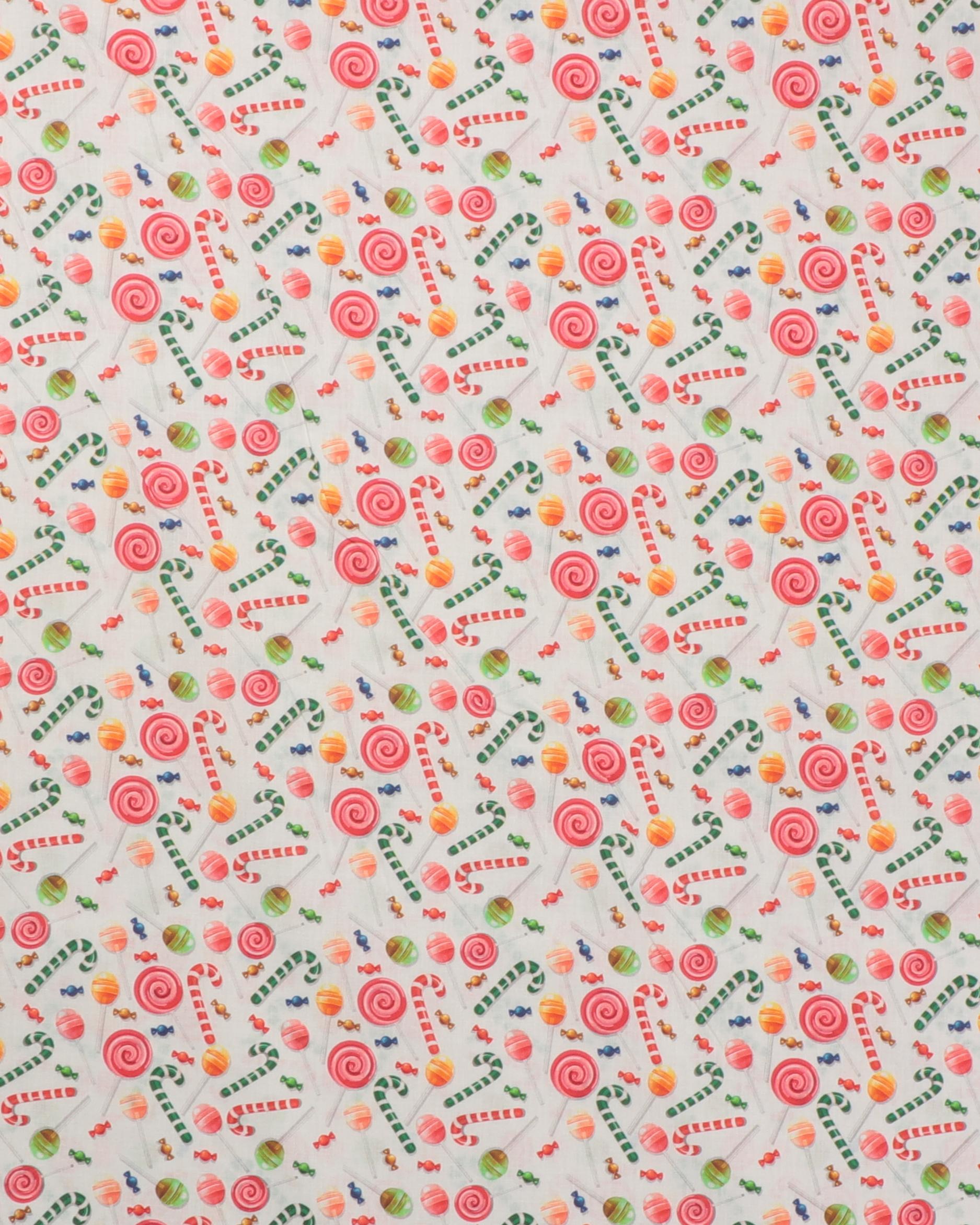 Juleslik på hvid bund - Bomuldslærred 3 Juleslik på hvid bund - Bomuldslærred