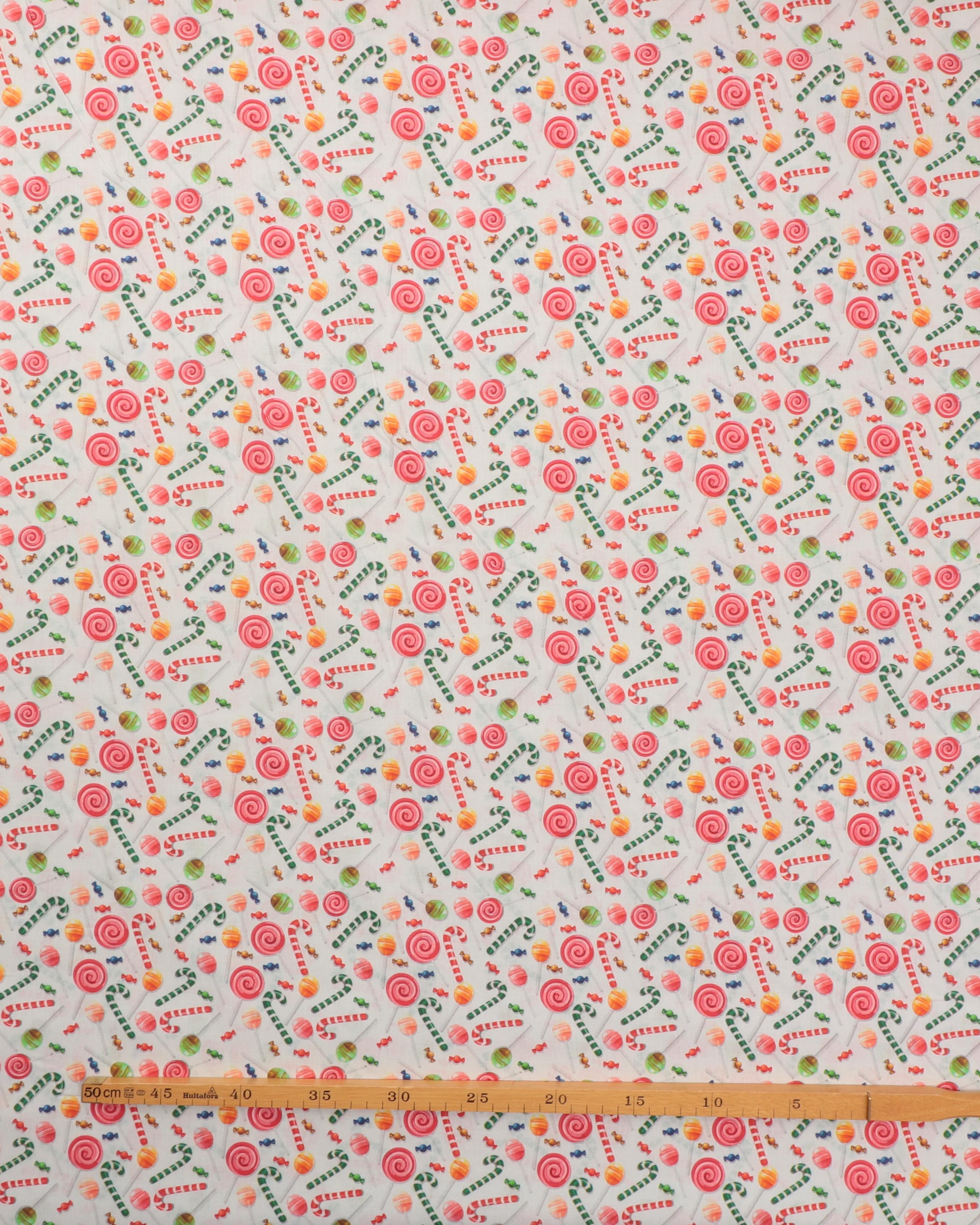 Juleslik på hvid bund - Bomuldslærred 4 Juleslik på hvid bund - Bomuldslærred - Billede 2