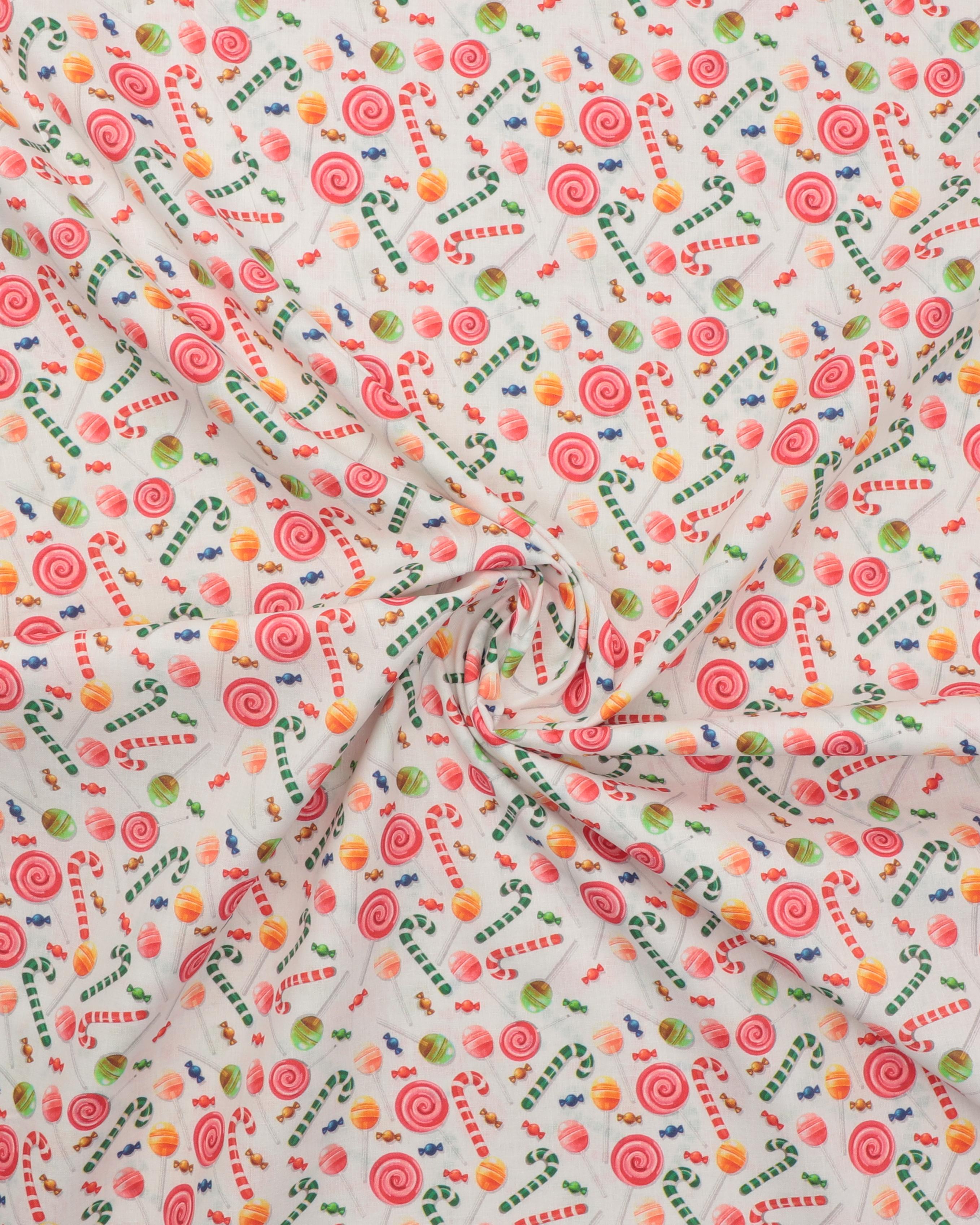 Juleslik på hvid bund - Bomuldslærred 5 Juleslik på hvid bund - Bomuldslærred - Billede 3