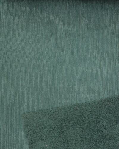 Støvet grøn -  Bredriflet fløjl/teddybear