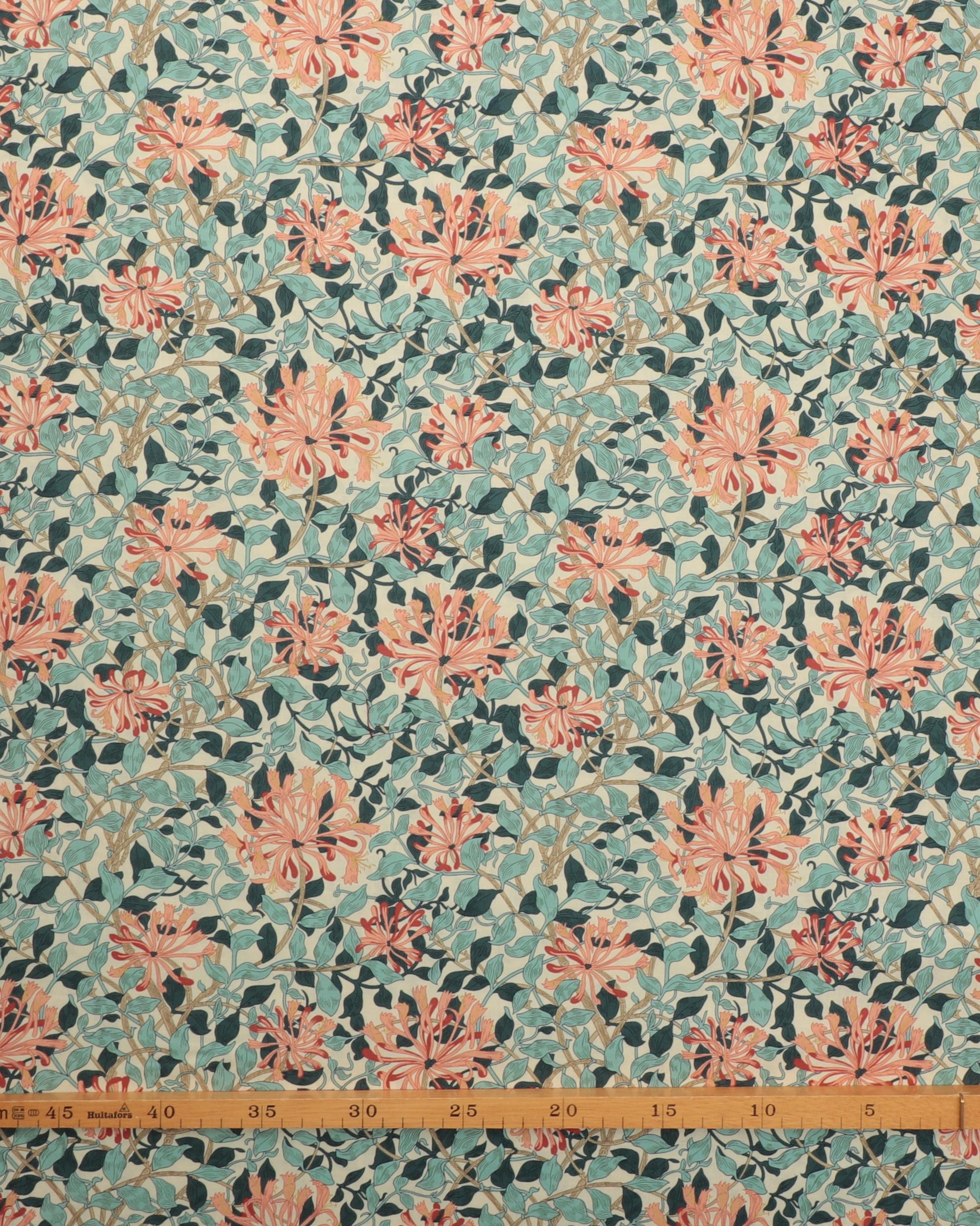 Honeysuckle m. mørk pudder blomst - William Morris 4 Honeysuckle m. mørk pudder blomst - William Morris - Billede 2