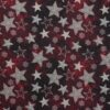 Grå stjerner på sort/rød bund - Boligtekstil