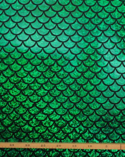 Alternative view of Skinnende mørkt grønt skælmønster - Polyester