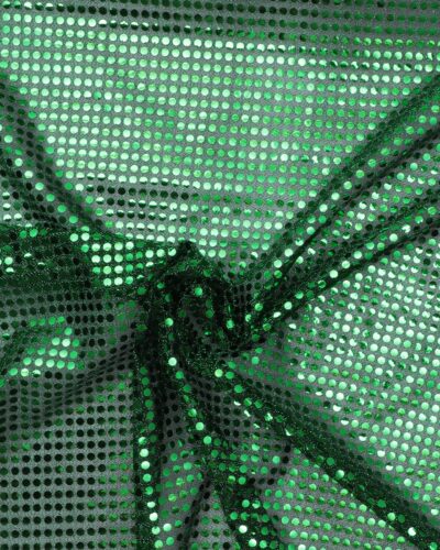 Transparent med folietrykte grønne prikker - Polyester