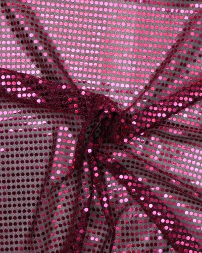 Transparent med folietrykte pink prikker - Polyester