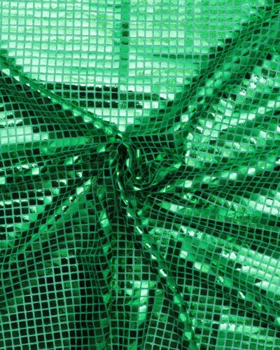 Transparent med folietrykte grønne firkanter - Polyester