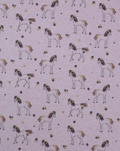 Meleret lyselilla med heste og glimmer - Jersey