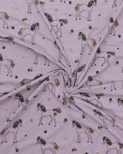 Meleret lyselilla med heste og glimmer - Jersey