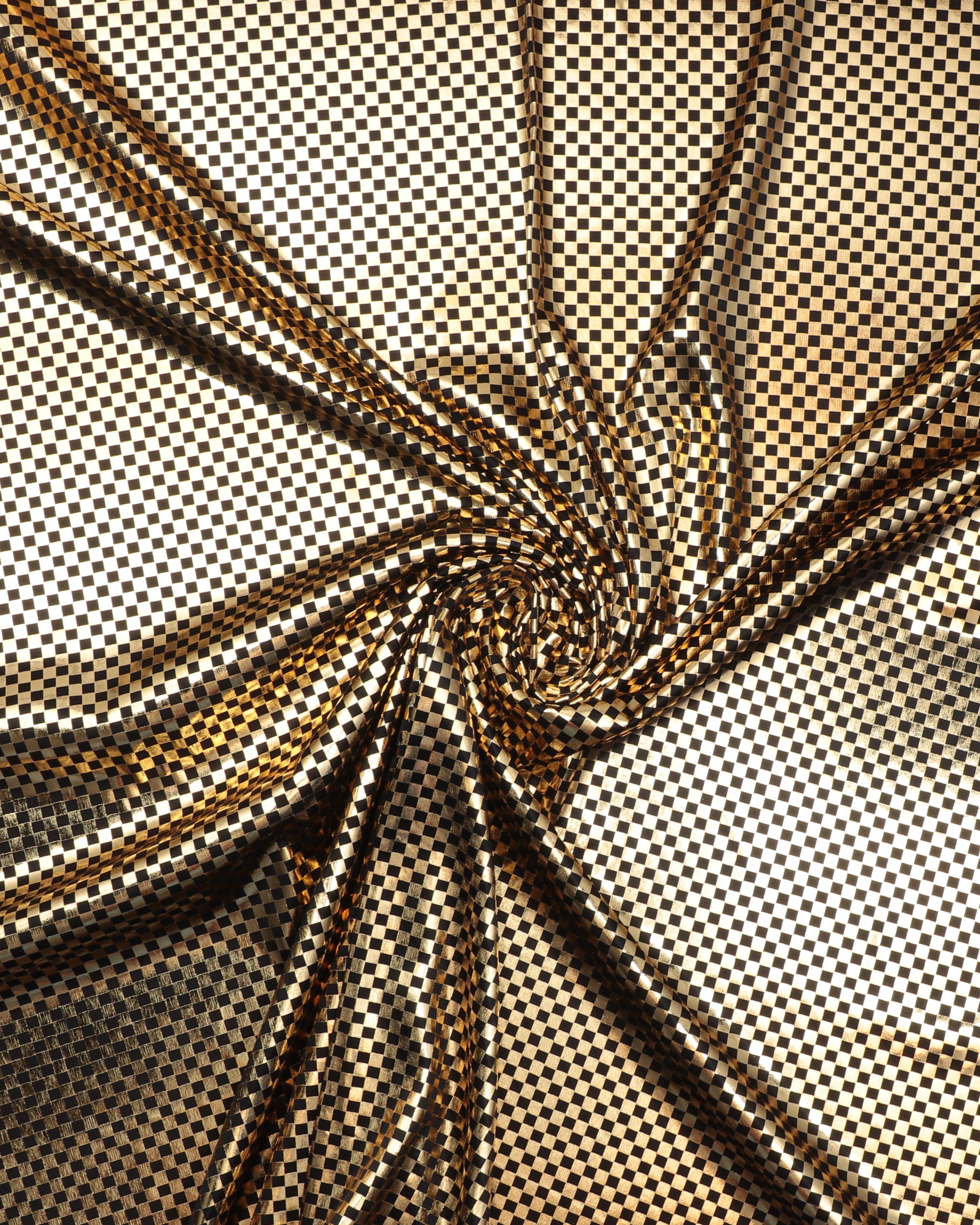 Sort og guld tern - Polyester 3 Sort og guld tern - Polyester