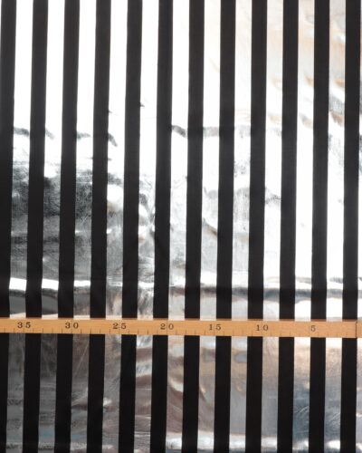 Sort og sølv striber - Polyester 5 Sort og sølv striber - Polyester