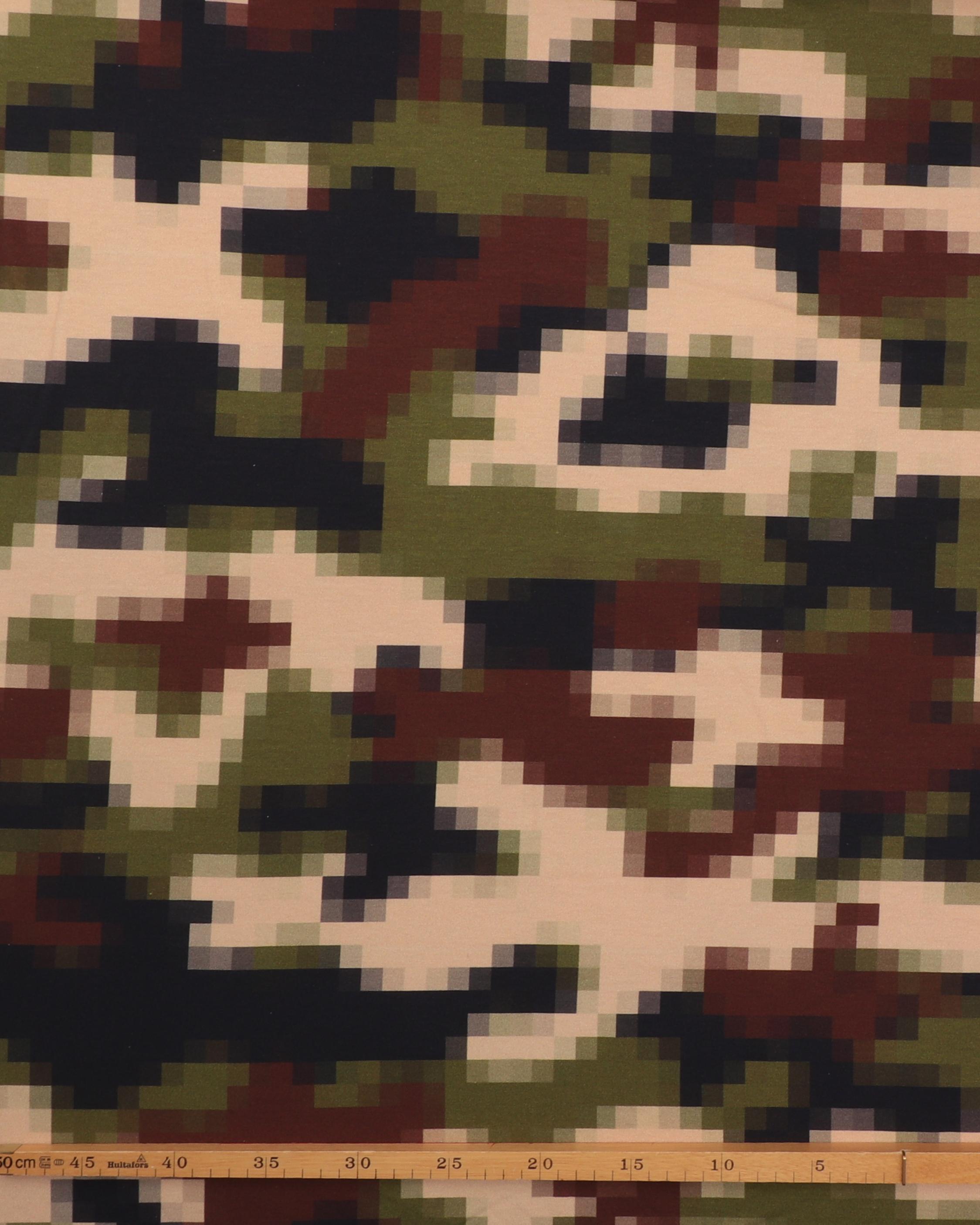 Mønster i brune og grønne farver - French Terry 4 Mønster i brune og grønne farver - French Terry - Billede 2