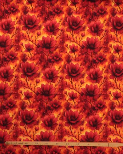 Alternative view of Røde og orangerøde blomster - French Terry