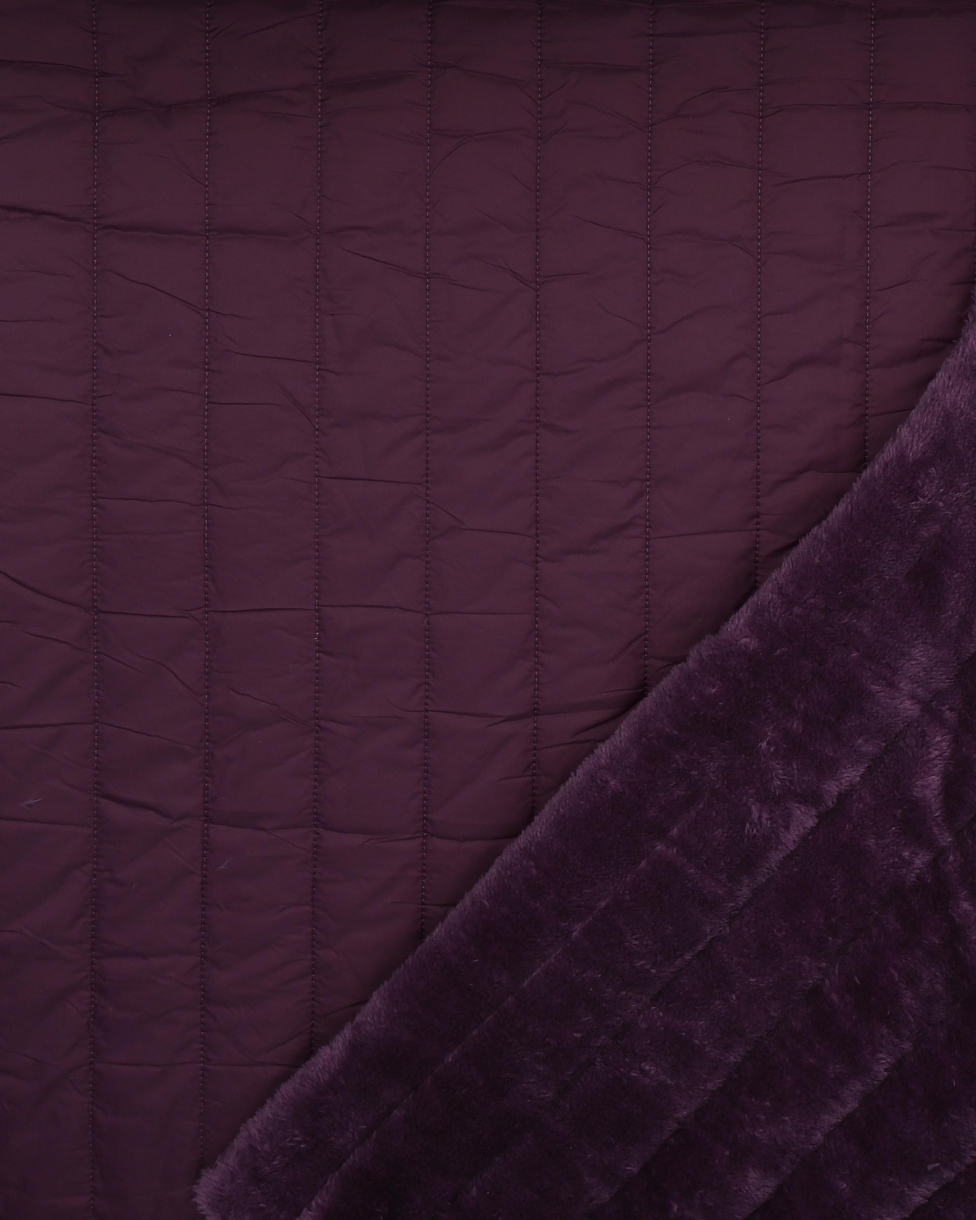 Aubergine - tosidet, vatteret og quiltet 5 Aubergine - tosidet, vatteret og quiltet - Billede 3