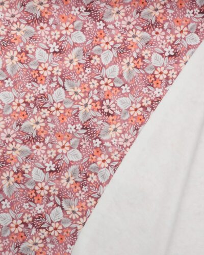 Meleret gammelrosa med blomster - Isoli