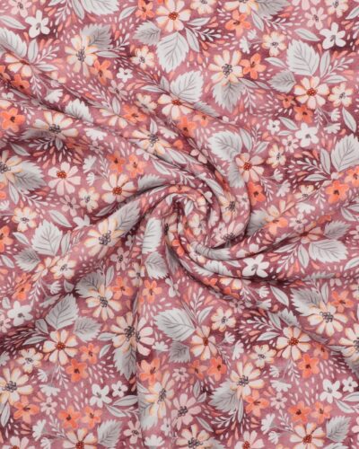Meleret gammelrosa med blomster - Isoli