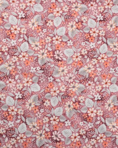 Meleret gammelrosa med blomster - Isoli