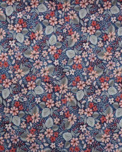 Meleret blå med blomster - Isoli