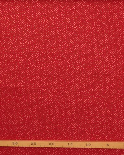 Alternative view of Rød med guldprikker - Bomuldslærred