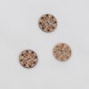 2-huls, blomstermønster - 15 mm kokosknap