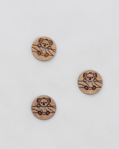 2-huls, koala - 15 mm kokosknap