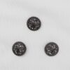 Øjeknap, sort m. blomst i sten - 20 mm metalknap