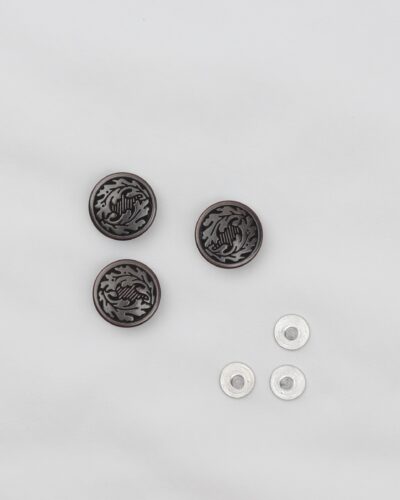 10 stk patentknapper, gun-metal - 17 mm