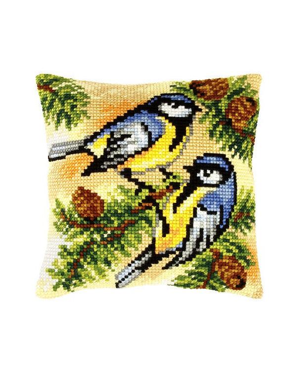 Påtegnet stramaj, fugle - ca. 40x40 cm 3 Påtegnet stramaj, fugle - ca. 40x40 cm