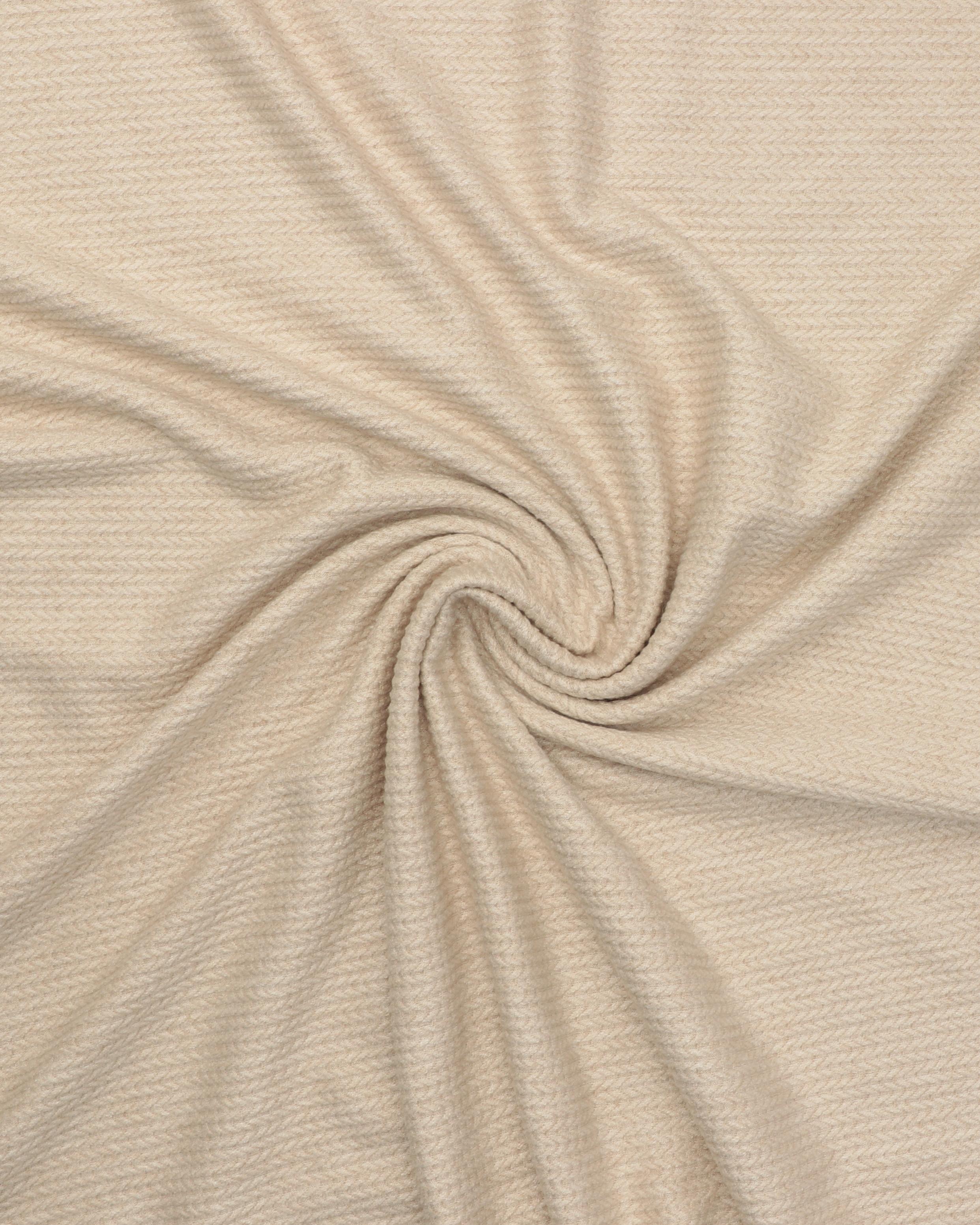 Elfenbensfarvet - Jersey m. kabelstrikmønster 3 Elfenbensfarvet - Jersey m. kabelstrikmønster