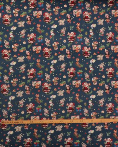 Søde julefigurer på blå bund - Jersey 6 Søde julefigurer på blå bund - Jersey