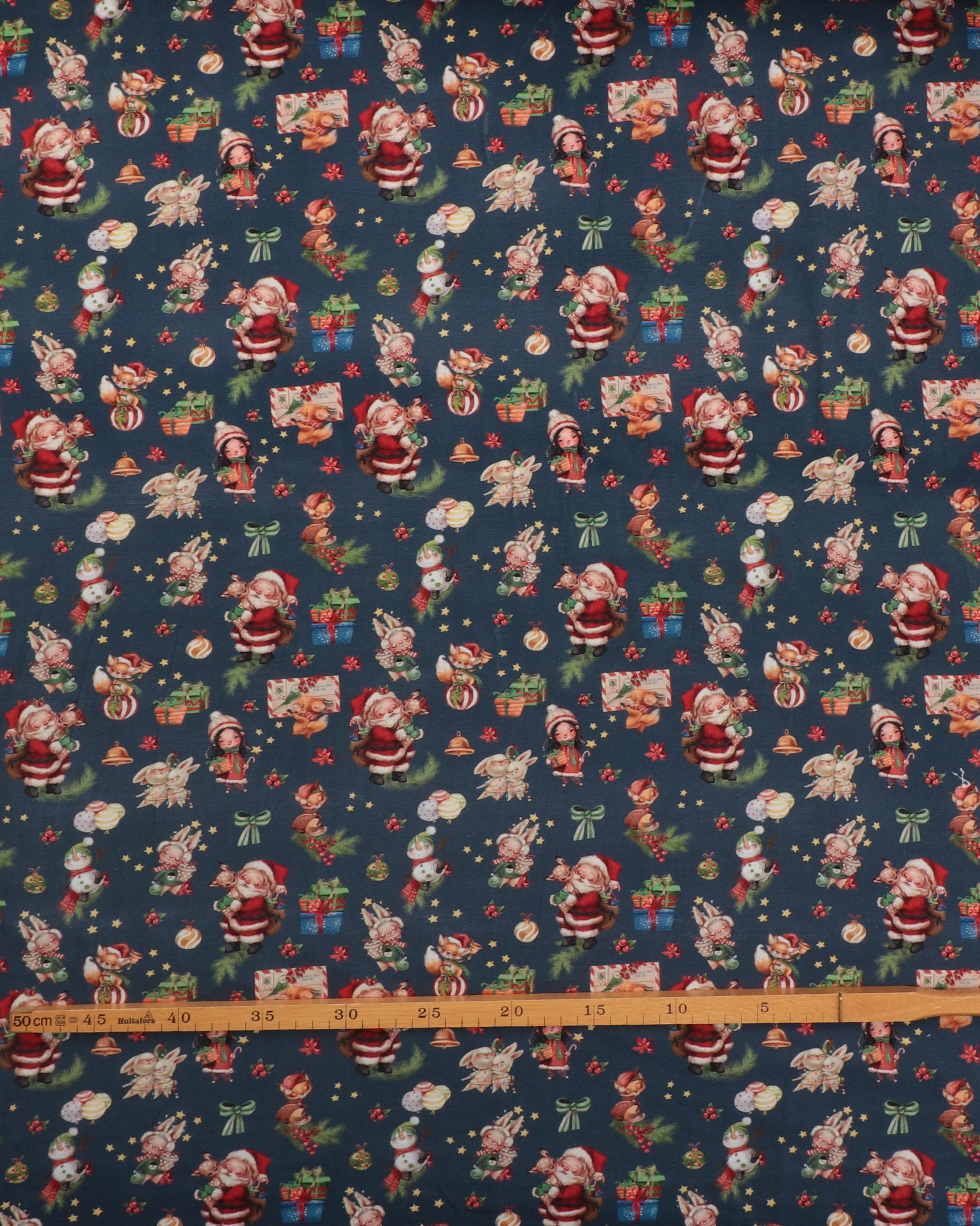 Søde julefigurer på blå bund - Jersey 4 Søde julefigurer på blå bund - Jersey - Billede 2