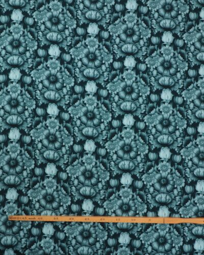 Blomster i blå farver - Twillvævet viskose 6 Blomster i blå farver - Twillvævet viskose