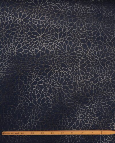 Mørkeblå med guld mønster - Polyester/spandex 6 Mørkeblå med guld mønster - Polyester/spandex