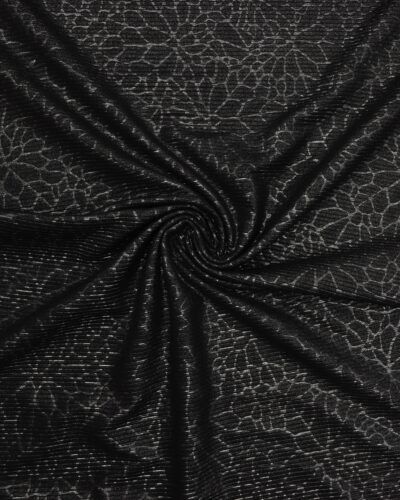 Sort med sølv mønster - Polyester/spandex