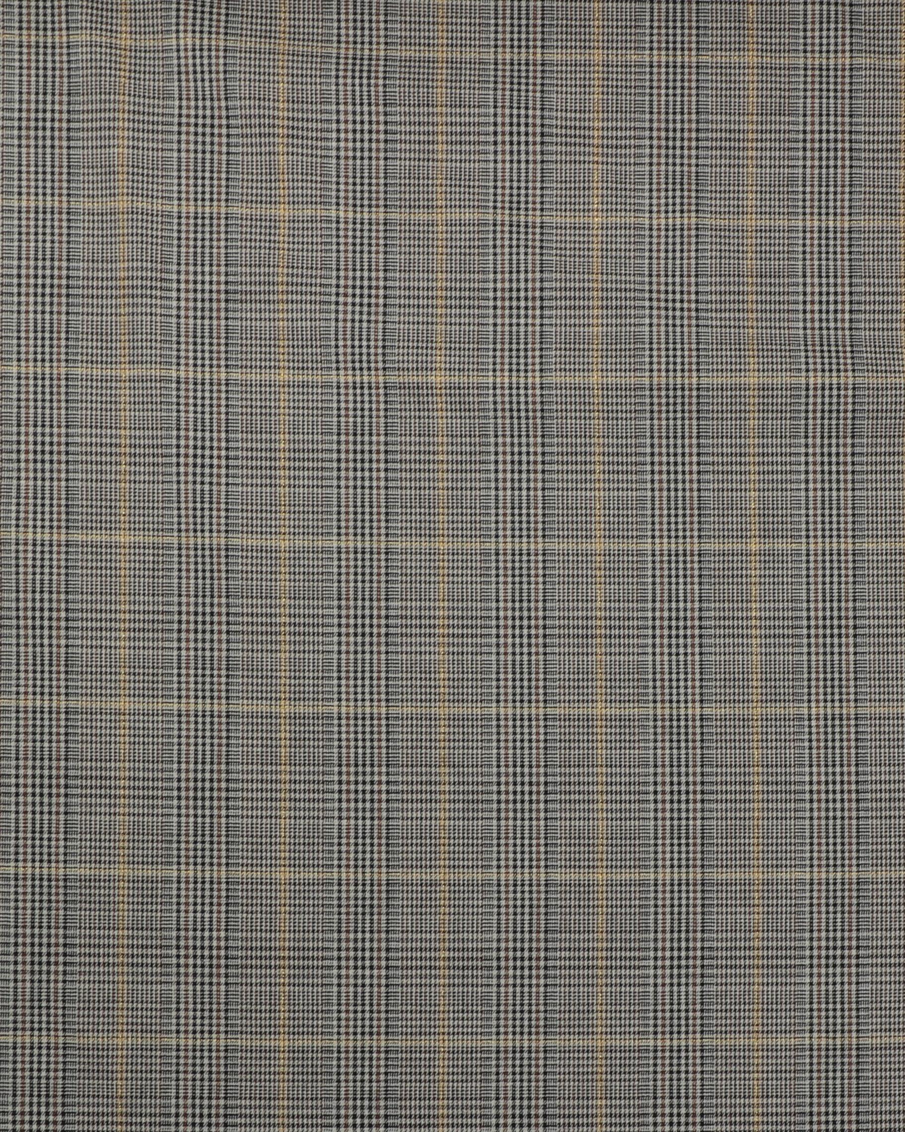 Prince of Wales tern, sort/offwhite/karry/guld - Bomuld/polyester 3 Prince of Wales tern, sort/offwhite/karry/guld - Bomuld/polyester