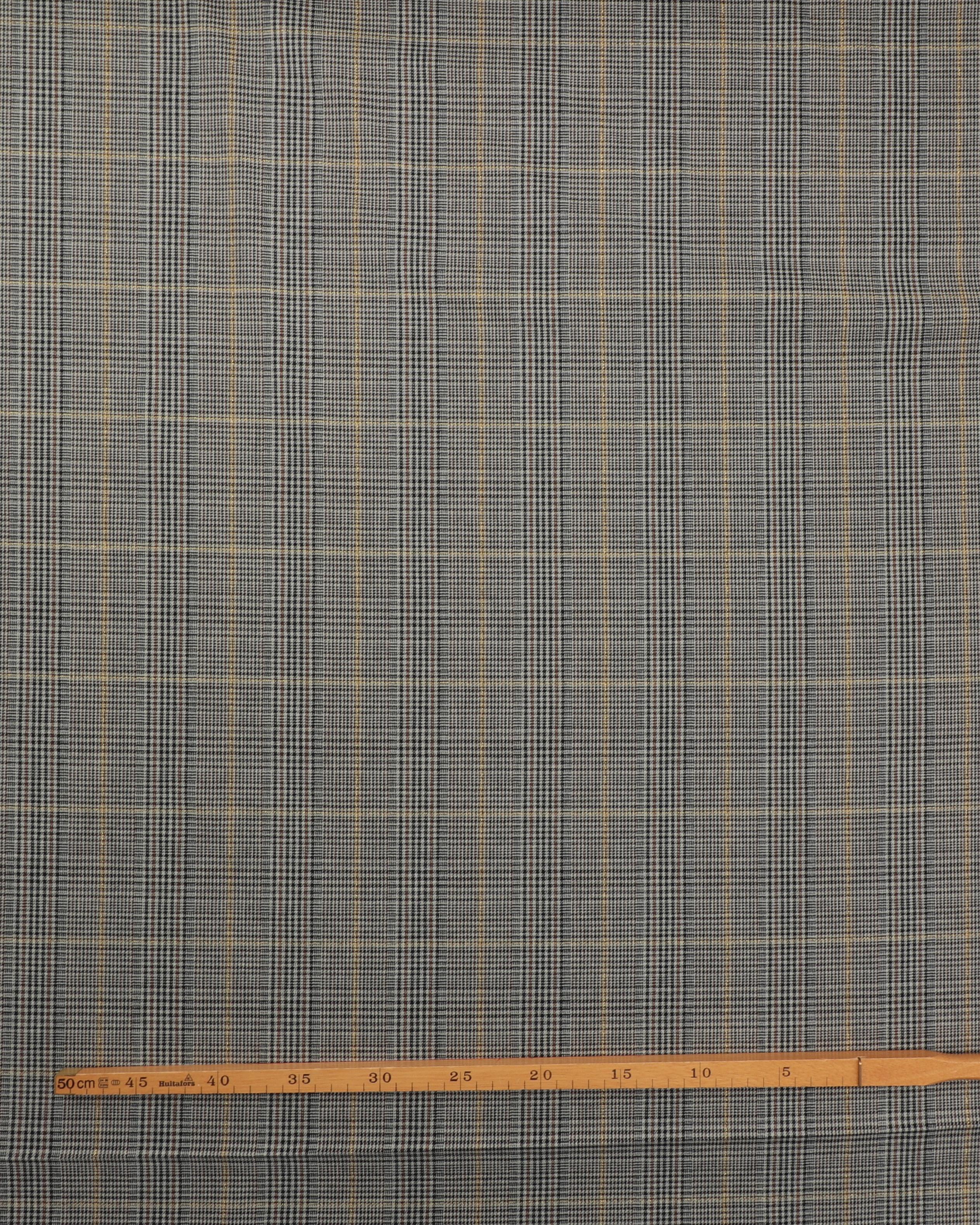 Prince of Wales tern, sort/offwhite/karry/guld - Bomuld/polyester 4 Prince of Wales tern, sort/offwhite/karry/guld - Bomuld/polyester - Billede 2