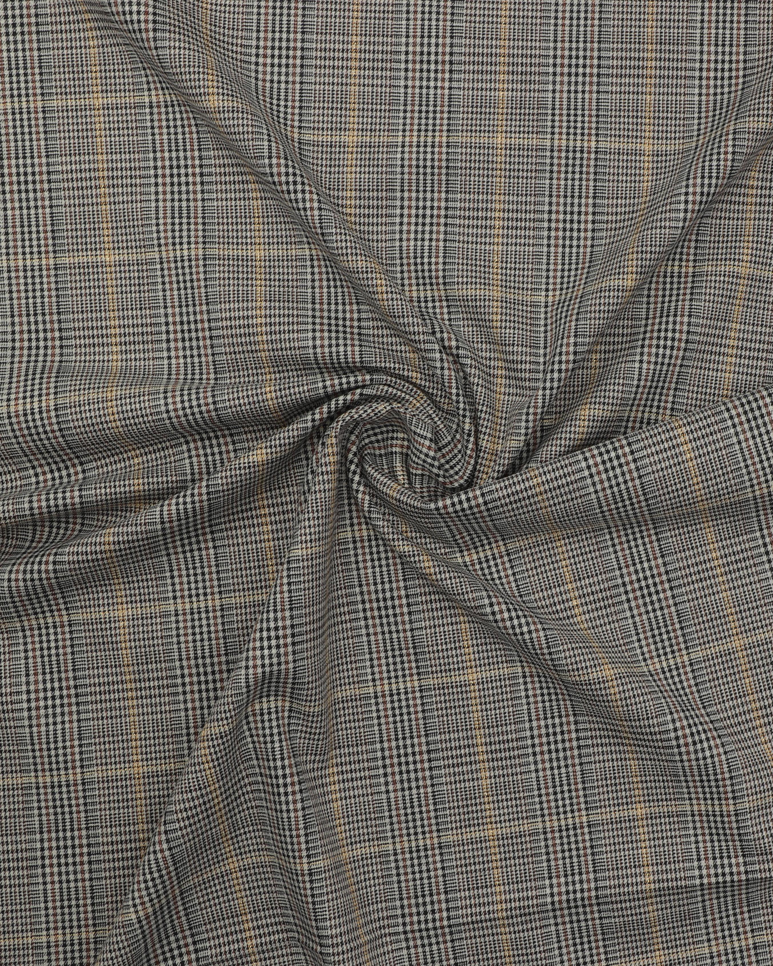 Prince of Wales tern, sort/offwhite/karry/guld - Bomuld/polyester 5 Prince of Wales tern, sort/offwhite/karry/guld - Bomuld/polyester - Billede 3