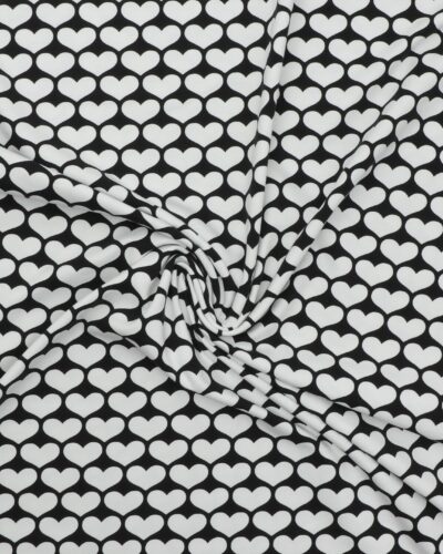 Hvide hjerter på sort - Jersey