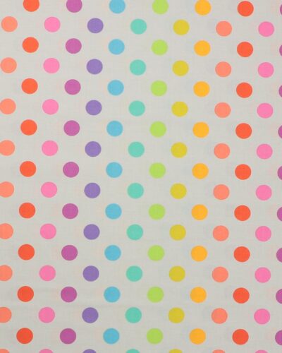 Pom Pom, lysegrå m. store farvede prikker - Tula Pink