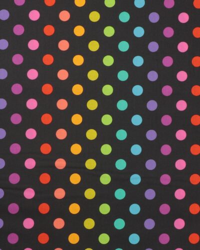 Pom Pom, mørkegrå m. store farvede prikker - Tula Pink