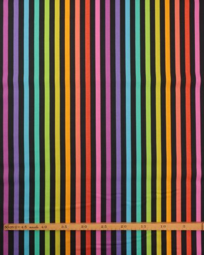 Alternative view of Disco Stribe, sort m. farvede striber - Tula Pink