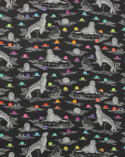 Seal the deal, gråsort m. spættede sæler - Tula Pink