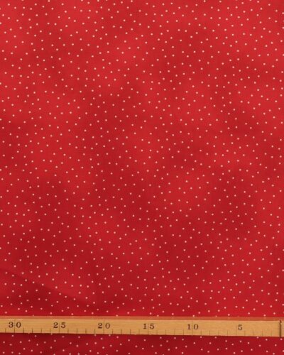 Alternative view of Meleret rød med hvide prikker - Patchwork